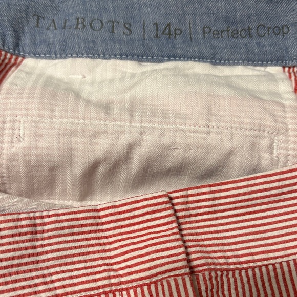 Talbots Striped Pink Crop Pants - Picture 7 of 7